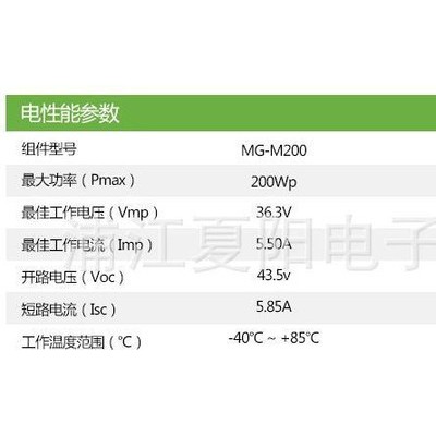 专业200W太阳能电池板组件 单晶硅光伏组件 A级家用并网发