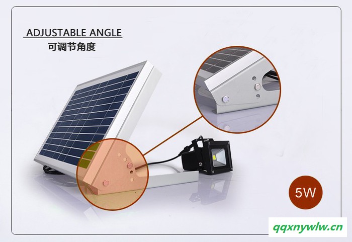 AE照明 太阳能灯投射灯泛光灯家用庭院灯户外防水路灯墙壁灯led投光灯 5W太阳能投光灯