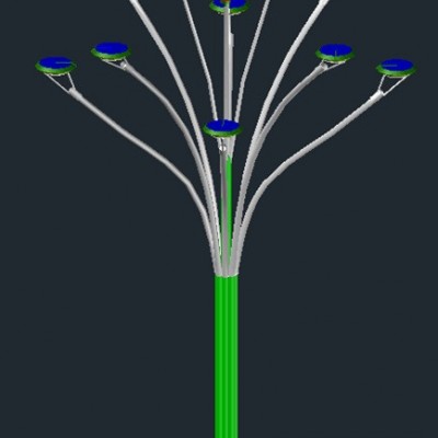 太阳能景观树：Wifi、电器充电、信息发布、饮水、照明、景观。