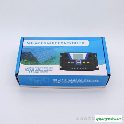 BSC2024光伏10A20A太阳能PWM智能充放电控制器12V/24V通用LCD带背光USB支持铅酸和锂电池